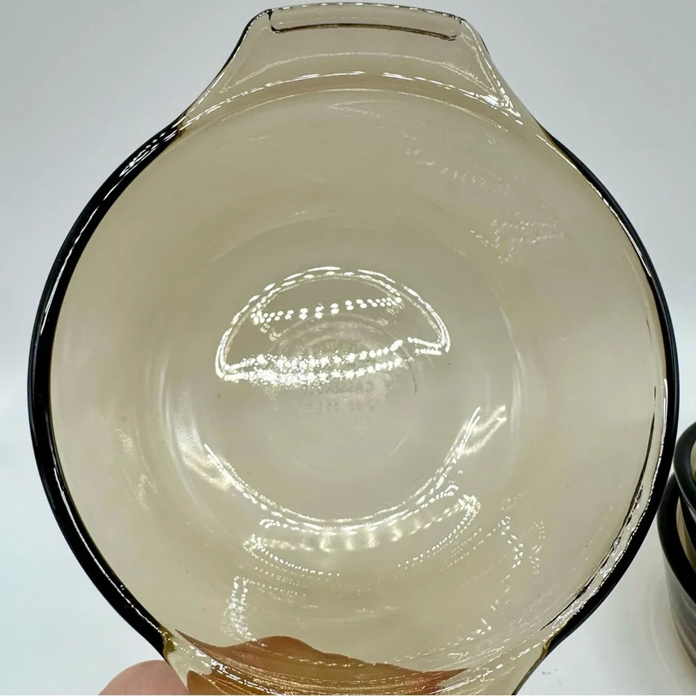 Set Of 3 Lovenware 12oz Casserole Dishes #1072, Smoky Amber Ovenware Bowls EUC